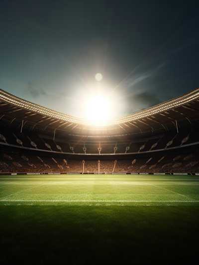 تصویر استادیوم فوتبال در شب